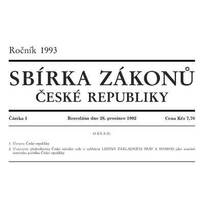 Titulní strana Sbírky zákonů České republiky